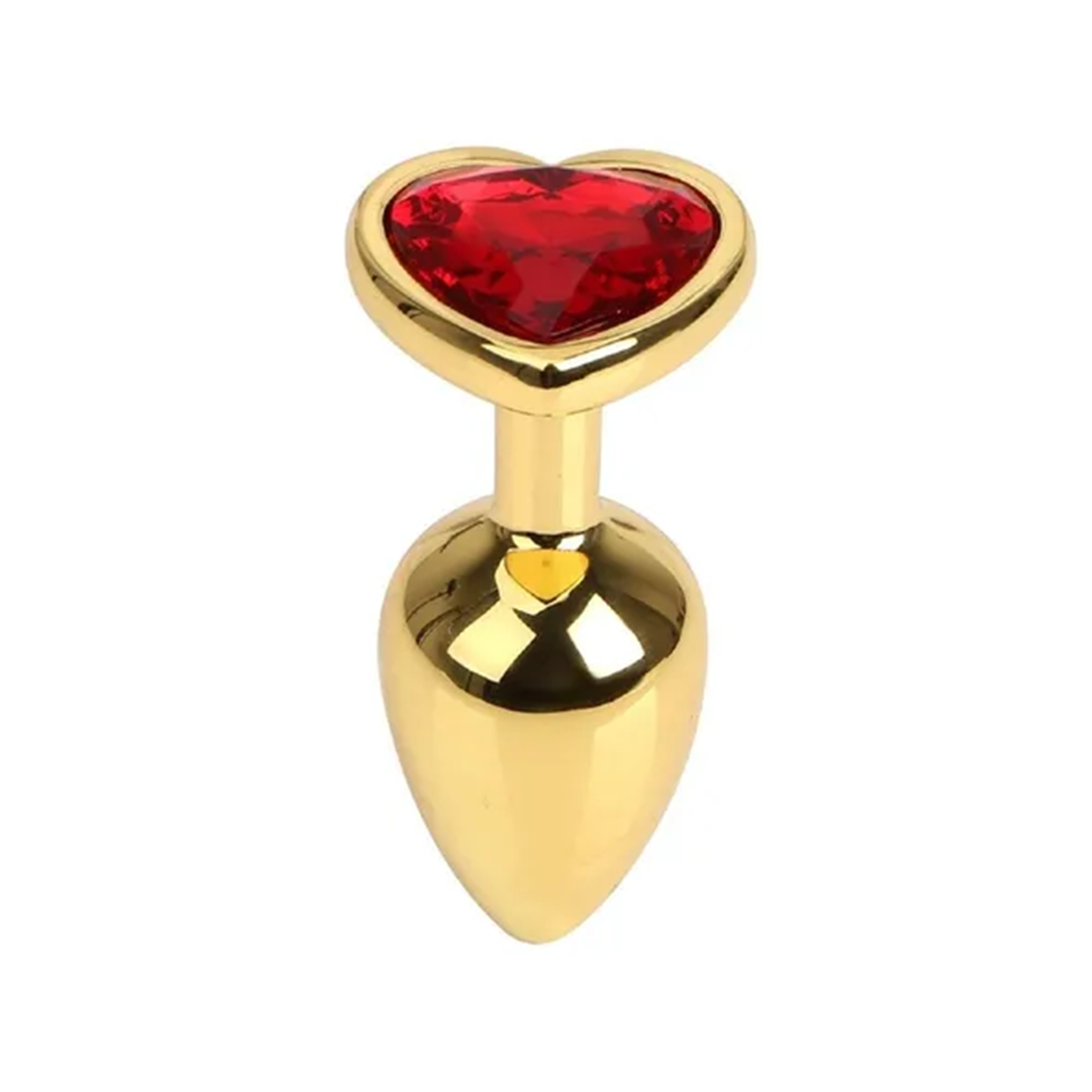 Plug En Acero Dorado Joya Corazón Talla S